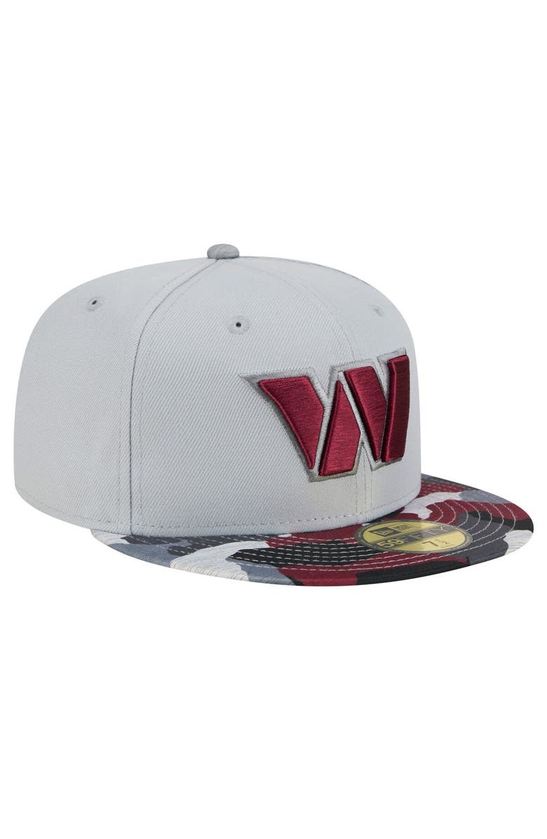 New Era Men's New Era Gray Washington Commanders Active Camo 59FIFTY Fitted Hat, Alternate, color, 