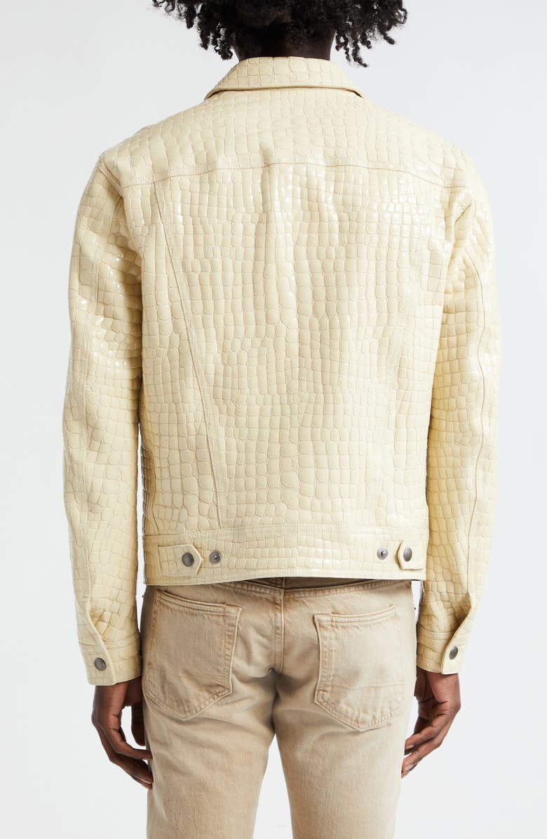 TOM FORD Croc Embossed Patent Leather Jacket, Alternate, color,