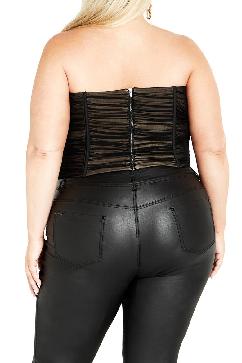 Maise Strapless Corset Top, Alternate, color, BLACK