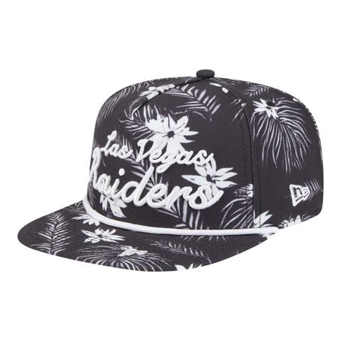 Men's New Era  Black Las Vegas Raiders Palm Print A-Frame 9FIFTY Snapback Hat