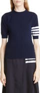 Thom Browne 4-Bar Short Sleeve Cashmere Sweater