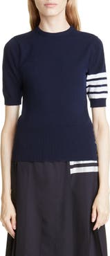 Thom Browne 4-Bar Short Sleeve Cashmere Sweater