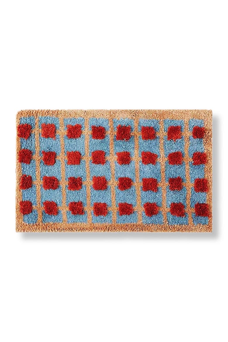Ultra Soft Retro Whimsical Grid Bath Rug, Main, color, Multicolor