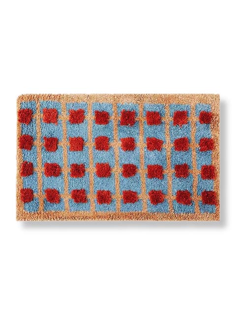 Ultra Soft Retro Whimsical Grid Bath Rug