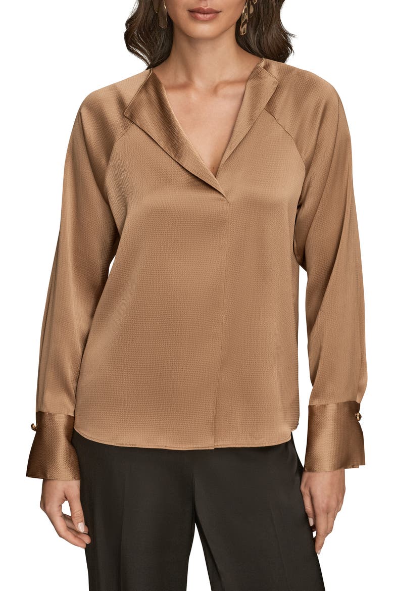 Hammered Satin Top, Main, color, FAWN