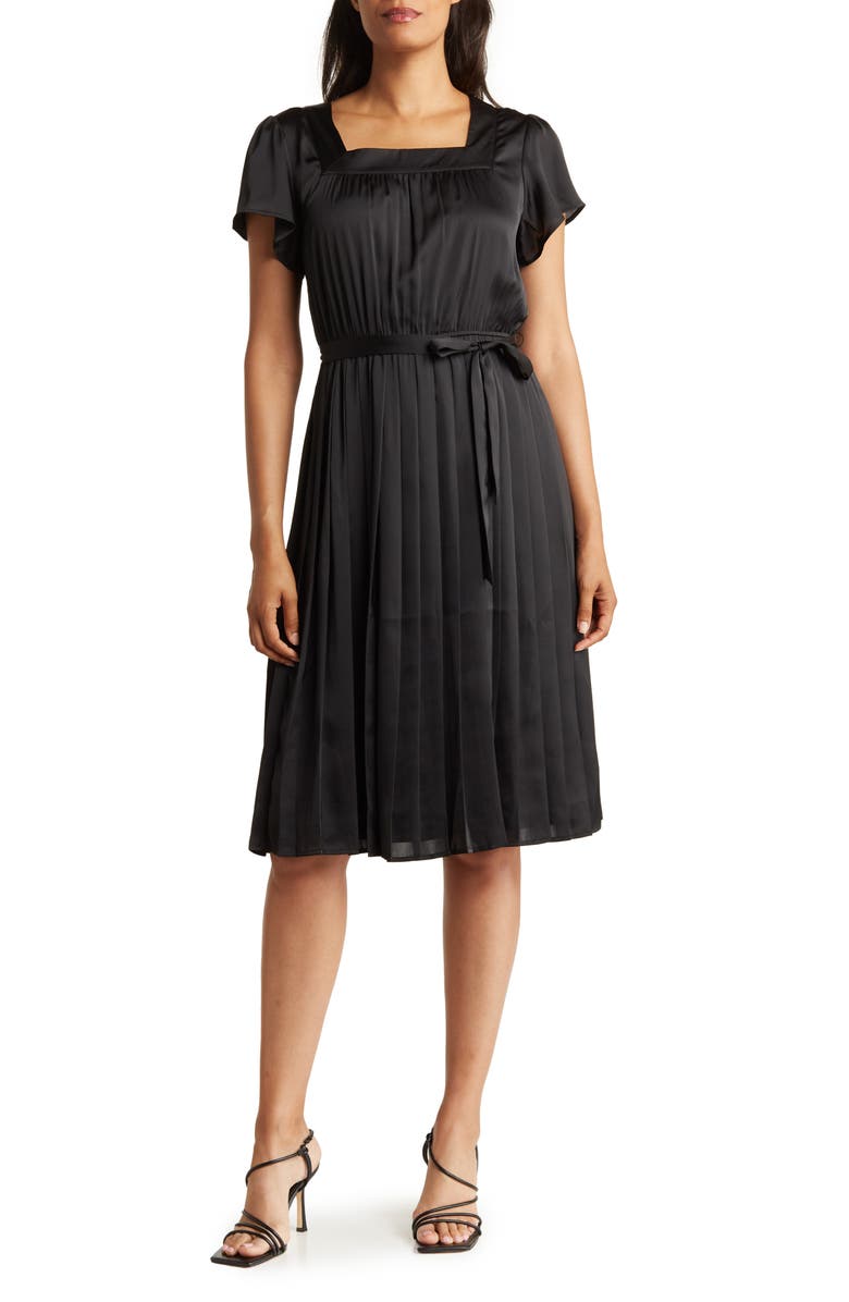 Daniel Rainn Square Neck Flutter Sleeve Midi Dress, Main, color,