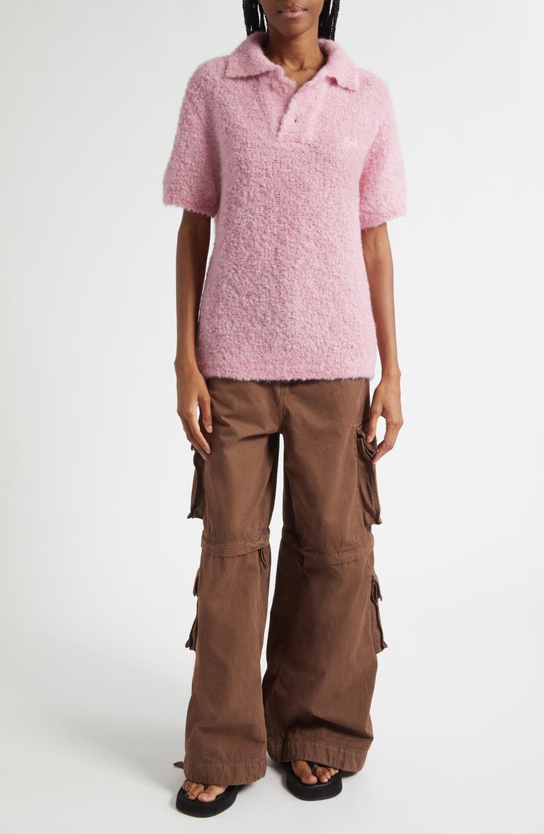 ERL Gender Inclusive Alpaca Blend Polo Sweater, Alternate, color, Pink