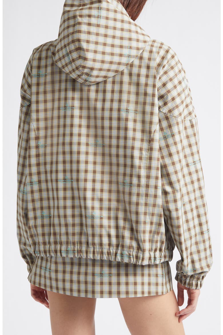Eddy Plaid Jacket with Bonnet Hood, Alternate, color, BROWN MULTI