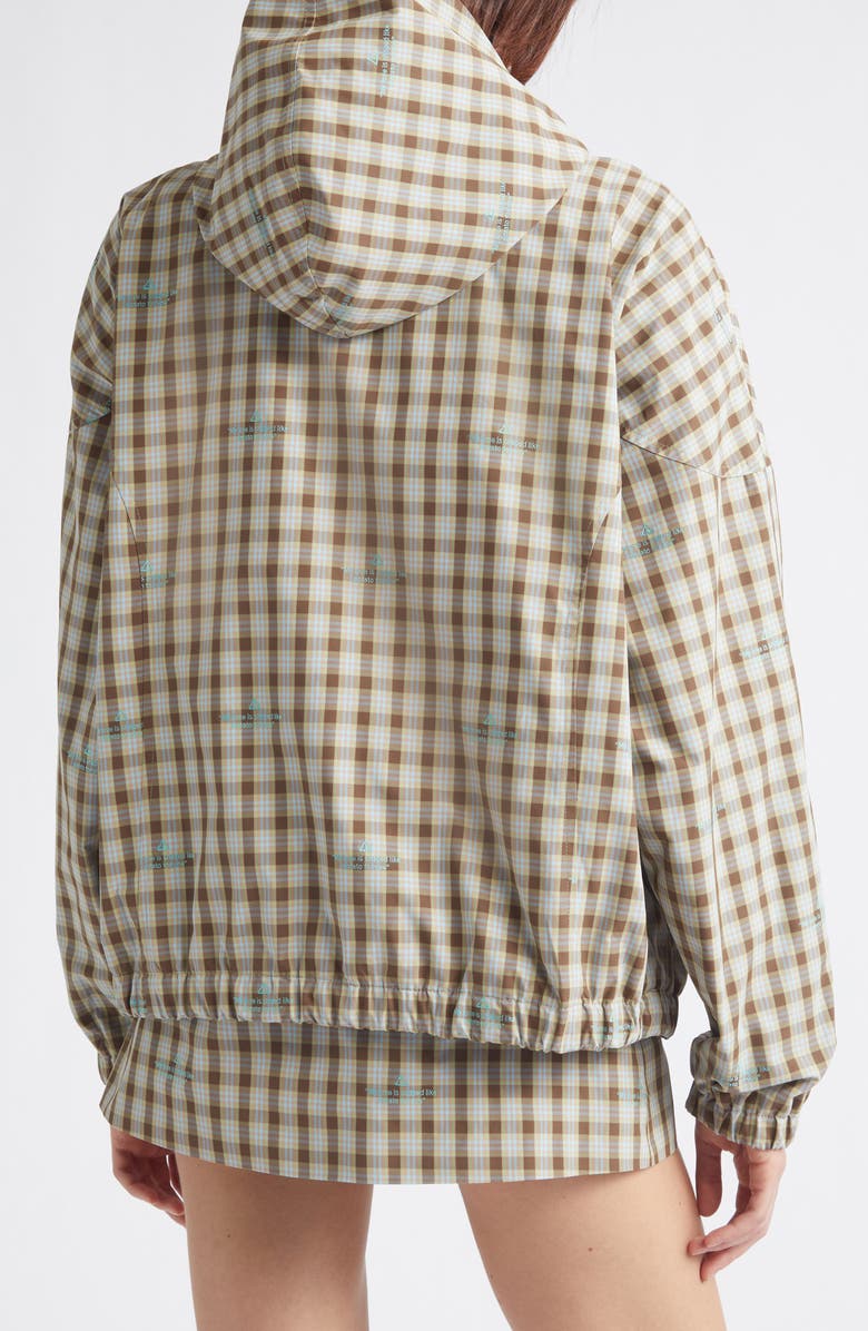 Sandy Liang Eddy Plaid Jacket with Bonnet Hood, Alternate, color, Brown Multi