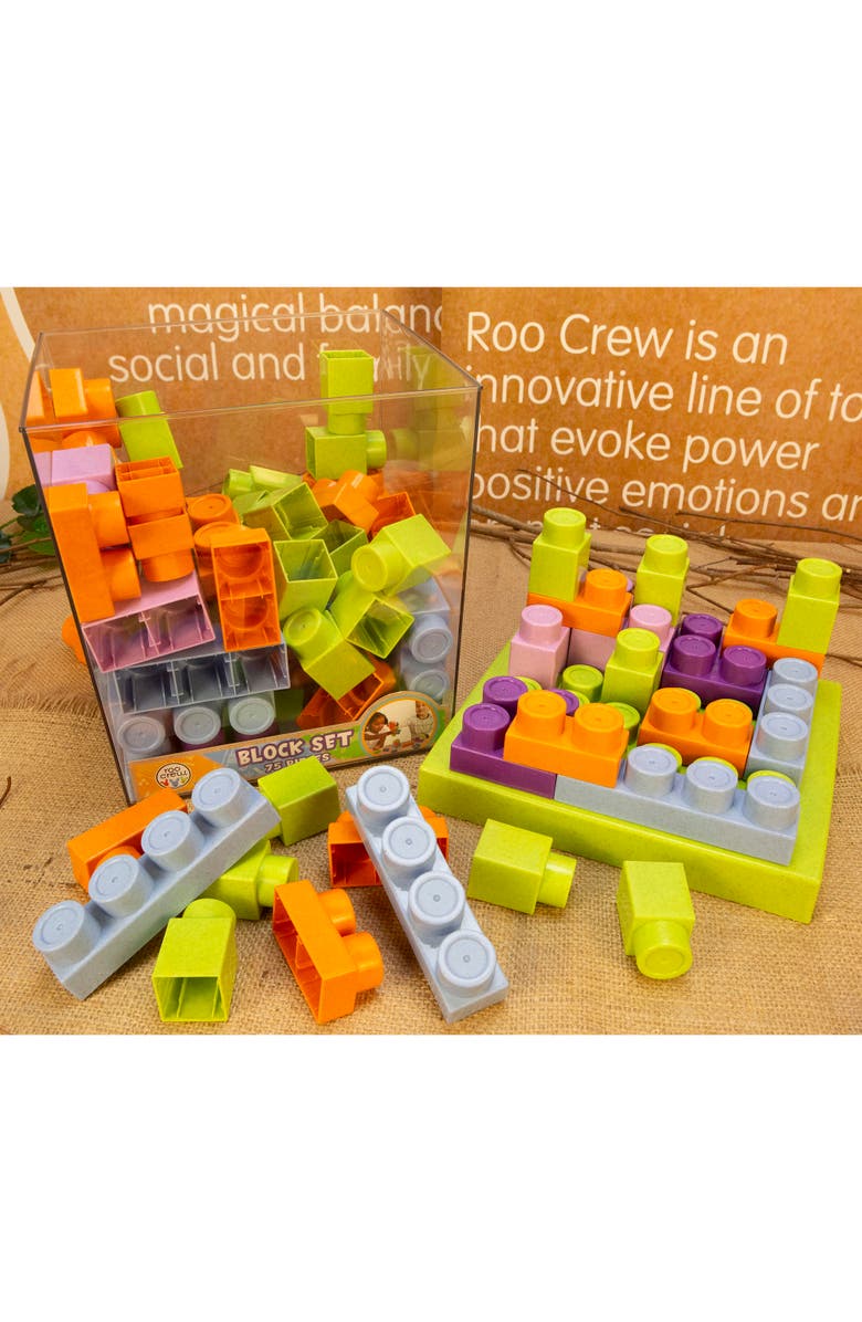 Roo Crew Block Set 75 Pieces Building Activity Set, Alternate, color, 