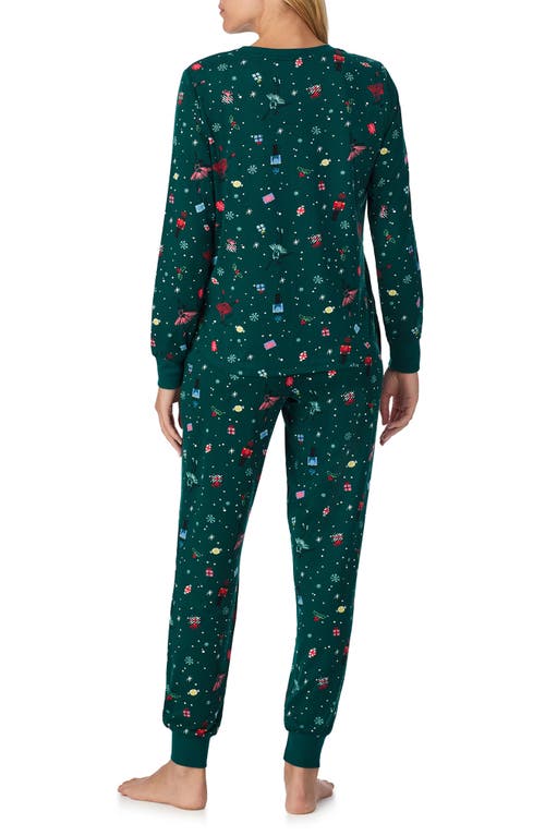 Kate Spade New York Print Pajamas In Green
