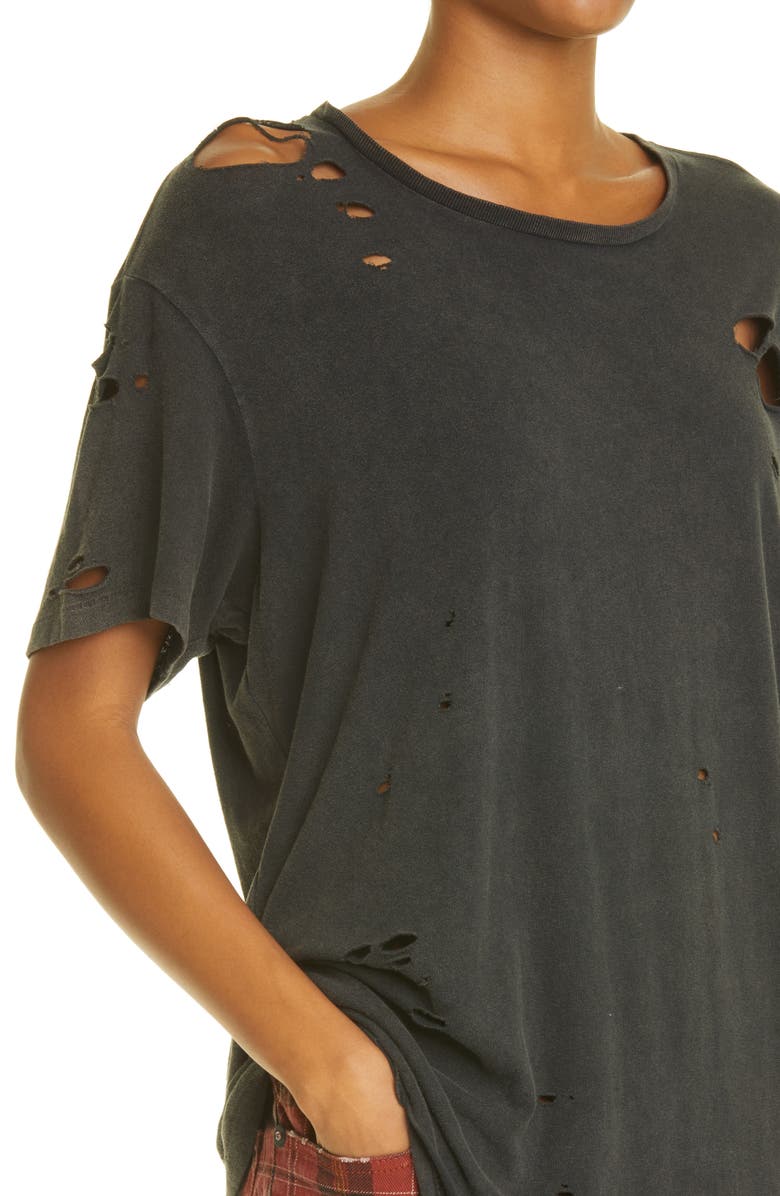 R13 Destroyed Boy Stretch Cotton T-Shirt, Alternate, color,