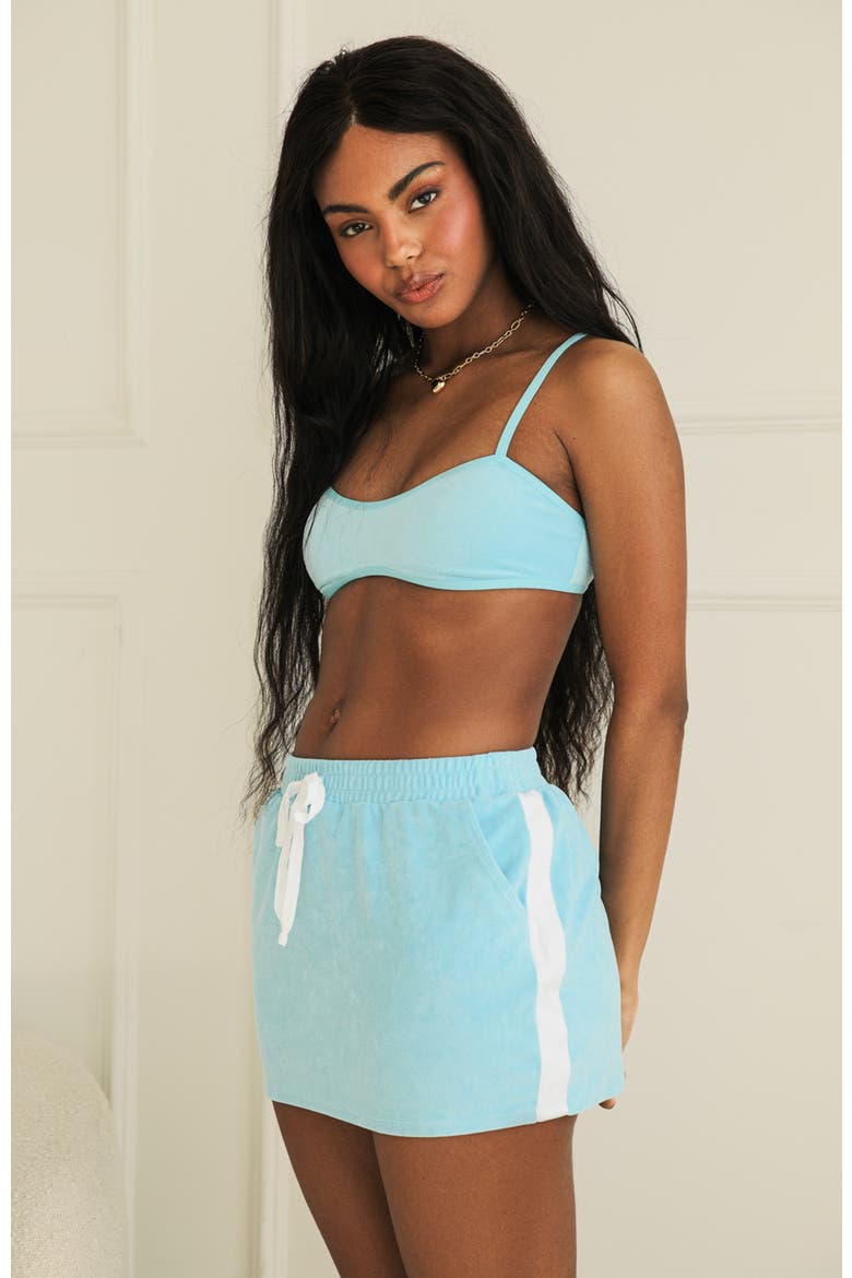 Annie Elastic Waist Mini Skirt, Alternate, color, Pool Terry
