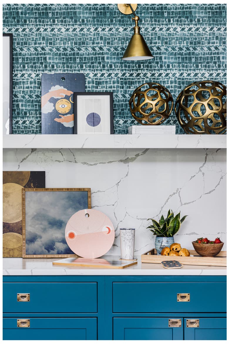 We Are What We Think About by Alja Horvat Cutting Board, Alternate, color, BLUE