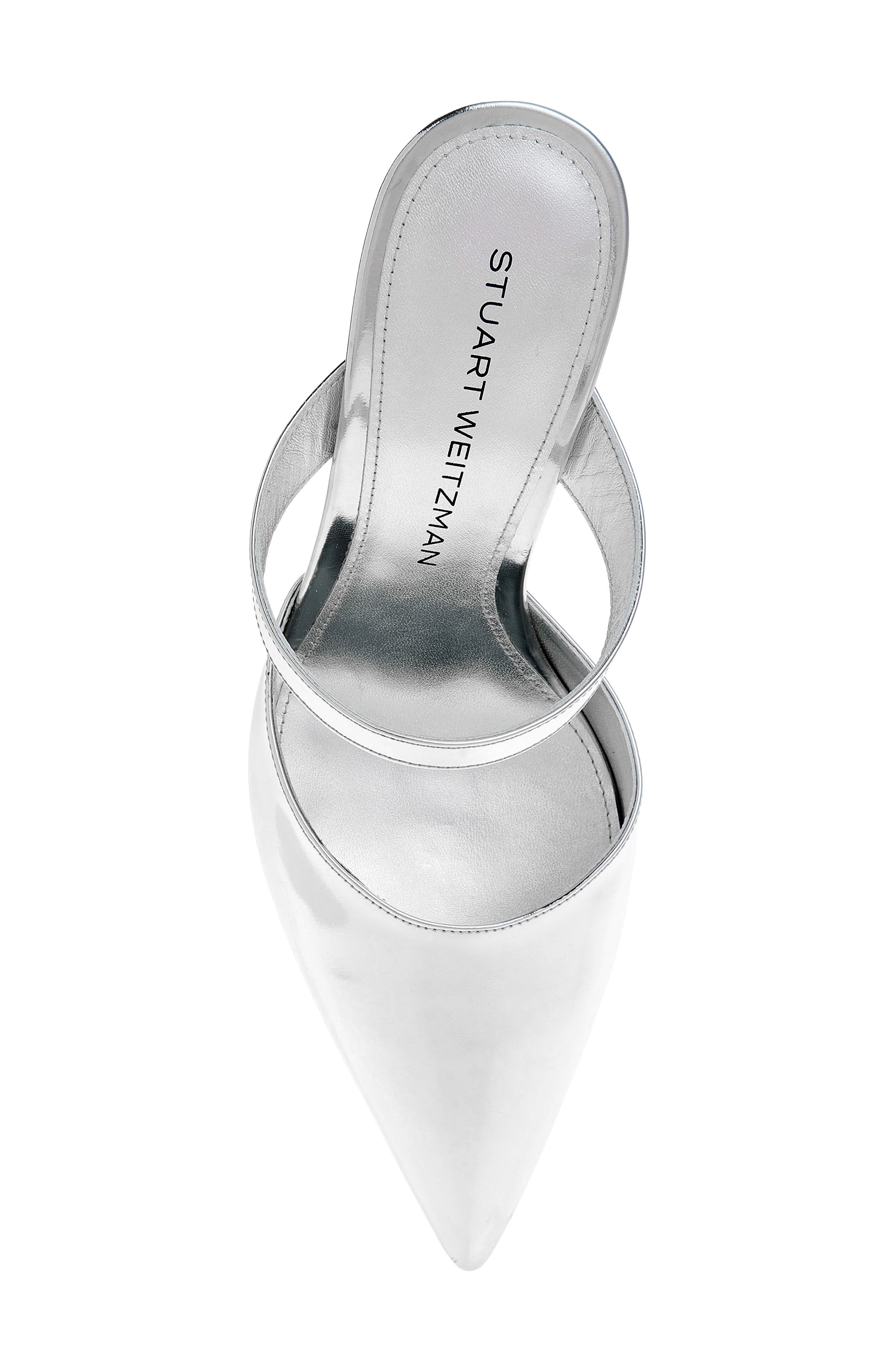 Stuart Weitzman Power Mule 85 Pump, Alternate, color, Silver Specchio