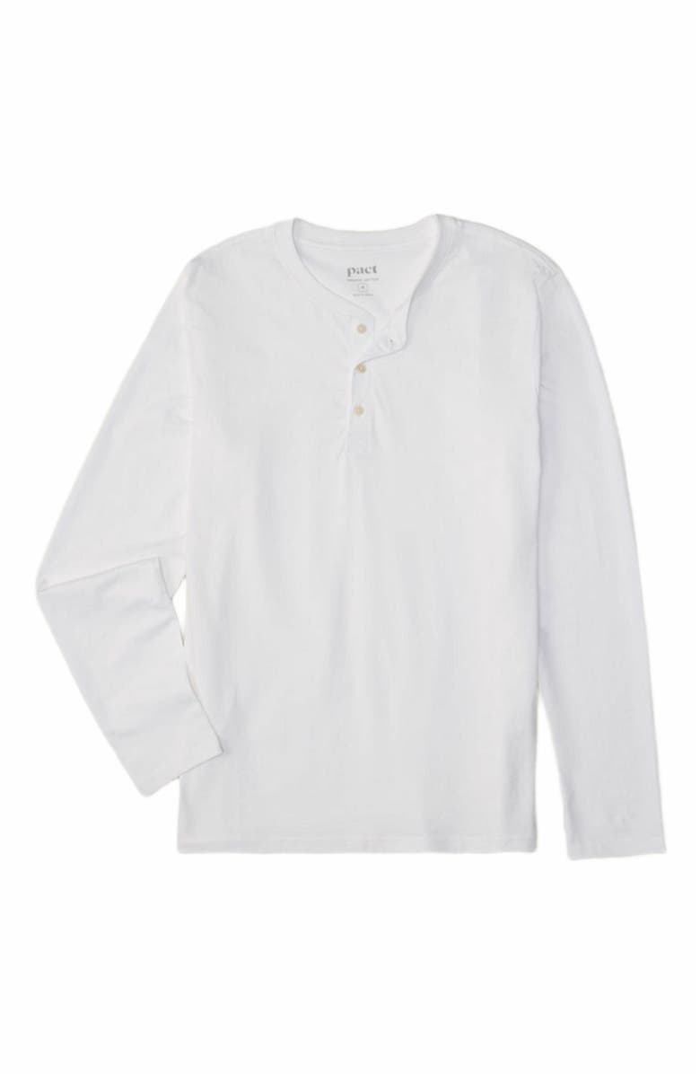 Pact Organic Cotton Softspun Long Sleeve Henley, Main, color, White