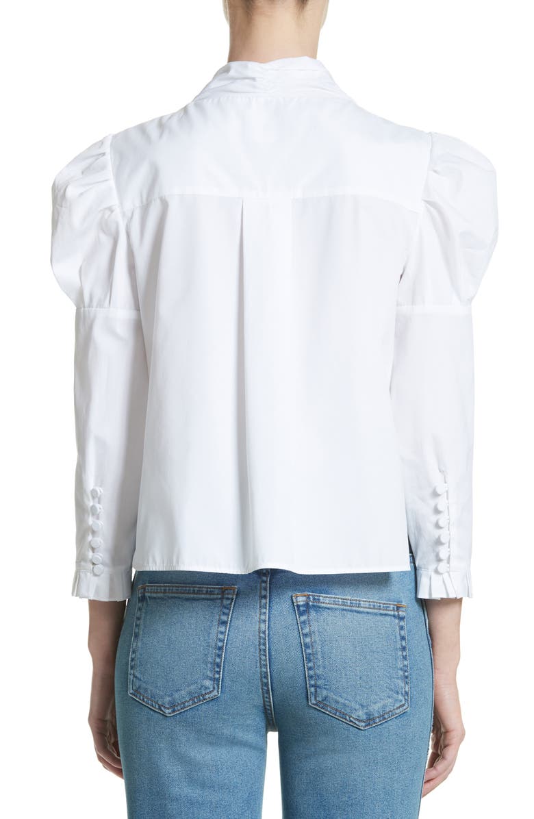 Khaite Sophie Tie Neck Blouse, Alternate, color,