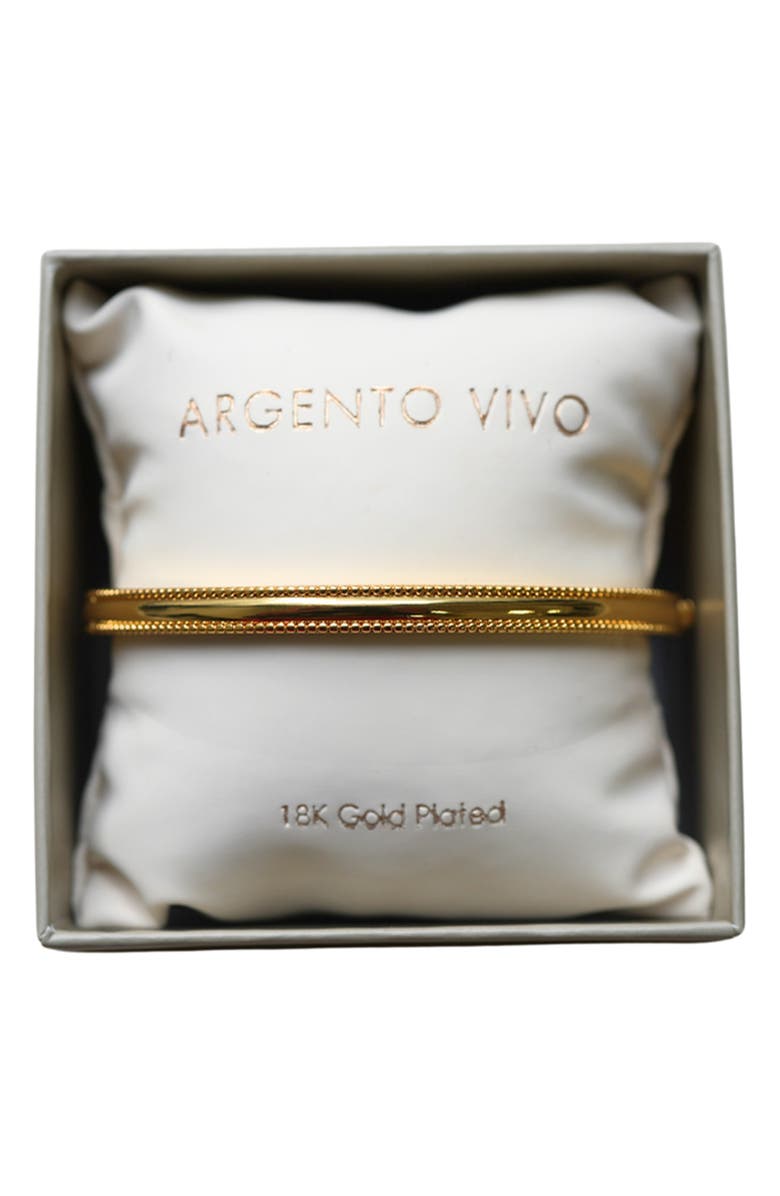 Argento Vivo Sterling Silver Milgrain Cuff, Main, color, Gold