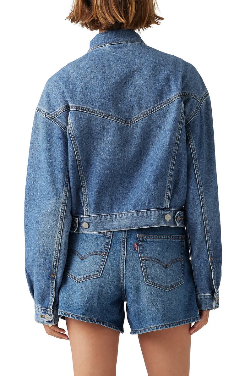 Levi's<sup>®</sup> Shrunken '90s Denim Trucker Jacket, Alternate, color, 