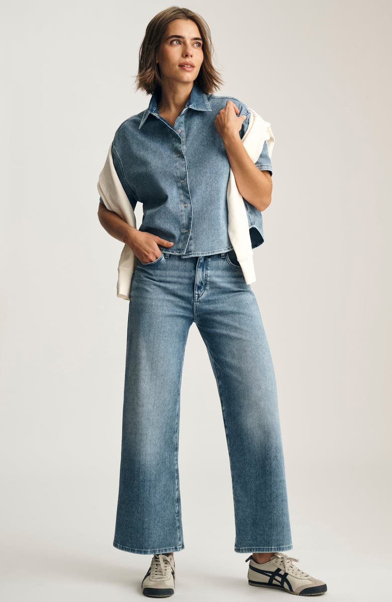 Mavi Jeans Paloma Wide Leg Ankle Jeans, Alternate, color, Mid Move