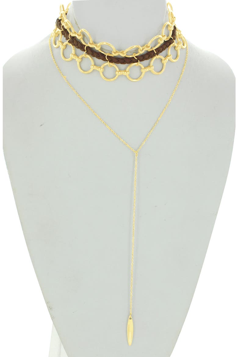 Rula Lariat Choker, Alternate, color, GOLD / BROWN