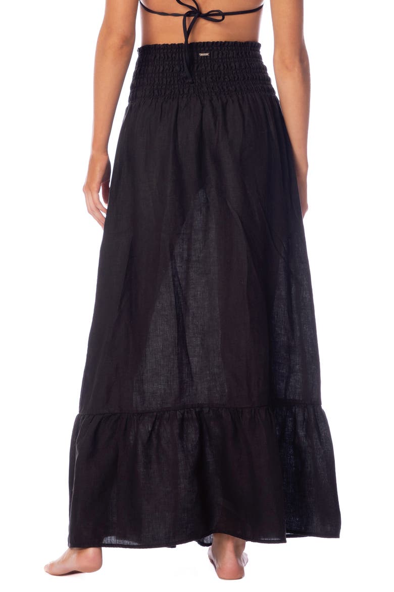 Jade Aubrey Linen Cover-Up Dress, Alternate, color, BLACK