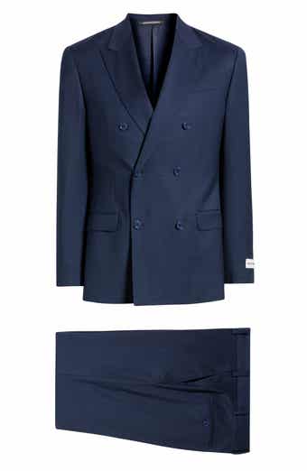 Emporio Armani Double Breasted Microcheck Virgin Wool G-Line Suit