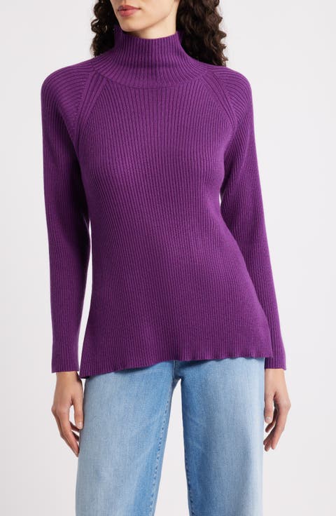 Rib Turtleneck Wool Sweater