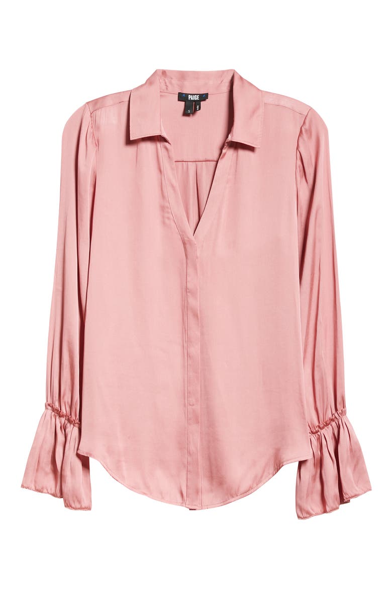 Abriana Satin Blouse, Alternate, color, LIPSTICK PINK