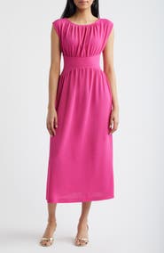 Anne Klein Pebble Shirred Midi Dress
