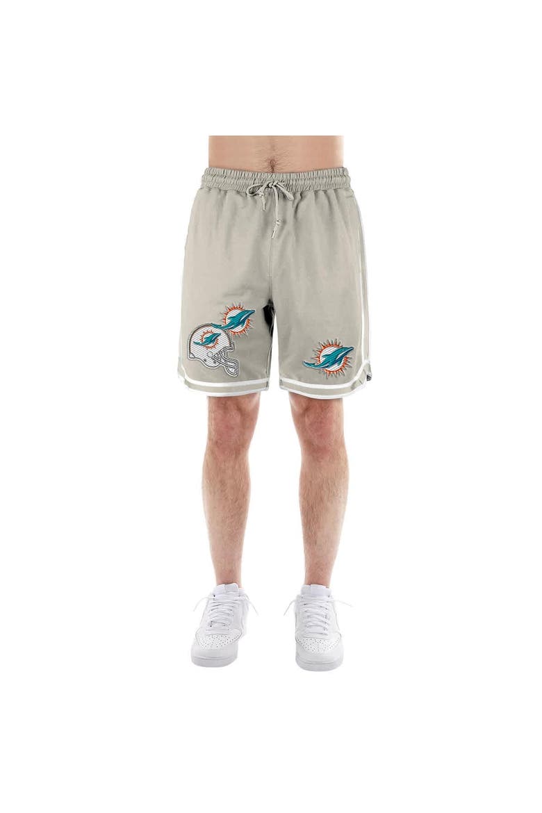 Men's New Era Light Beige Miami Dolphins Stone Multi Patch Shorts, Alternate, color, Light Beige