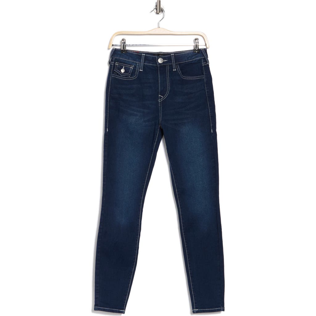 True Religion Halle High Waist Flap Pocket Skinny Jeans In Dark Avalanche