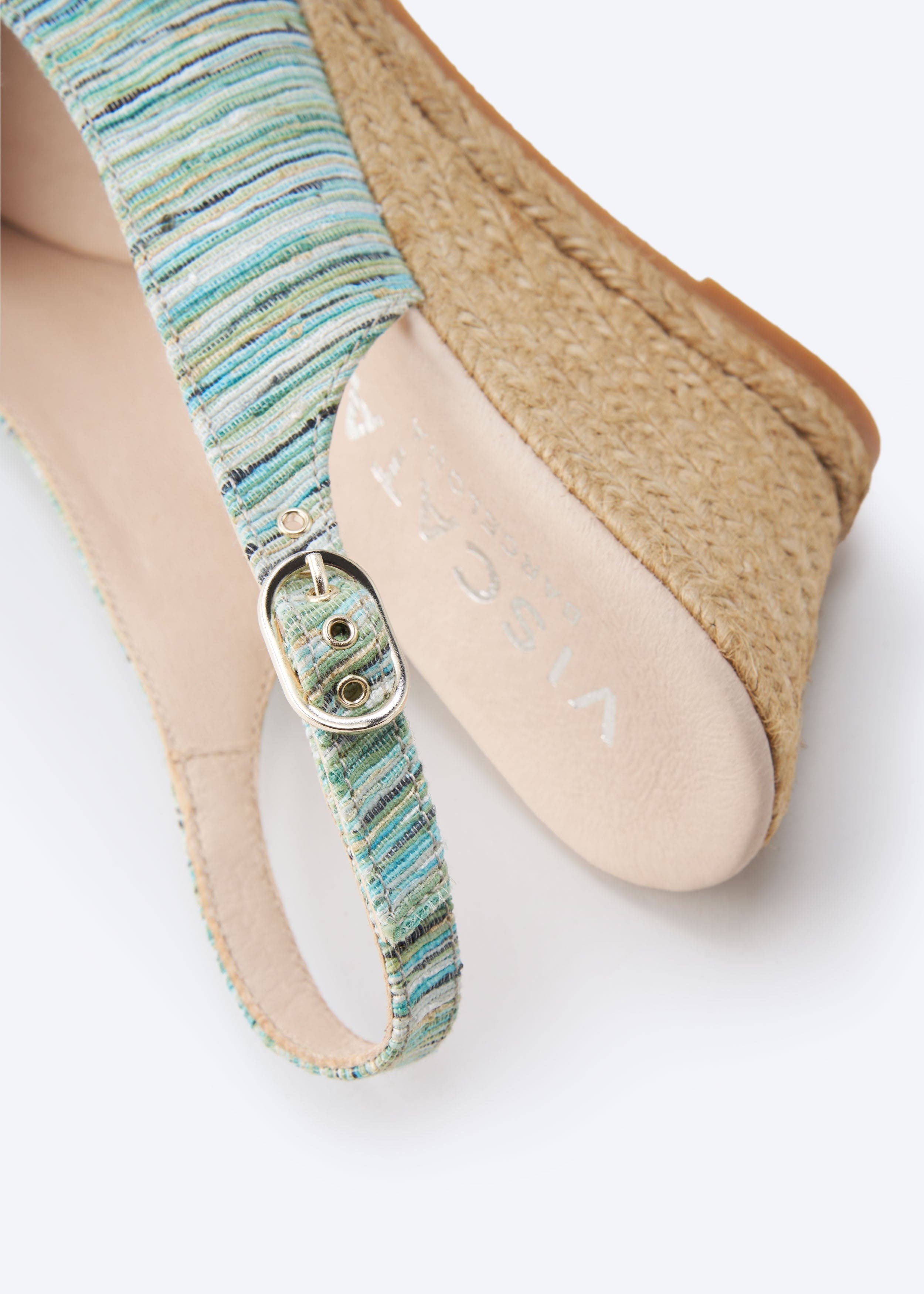 VISCATA Palomera Canvas Espadrille Wedges, Alternate, color, Multicolor Blue