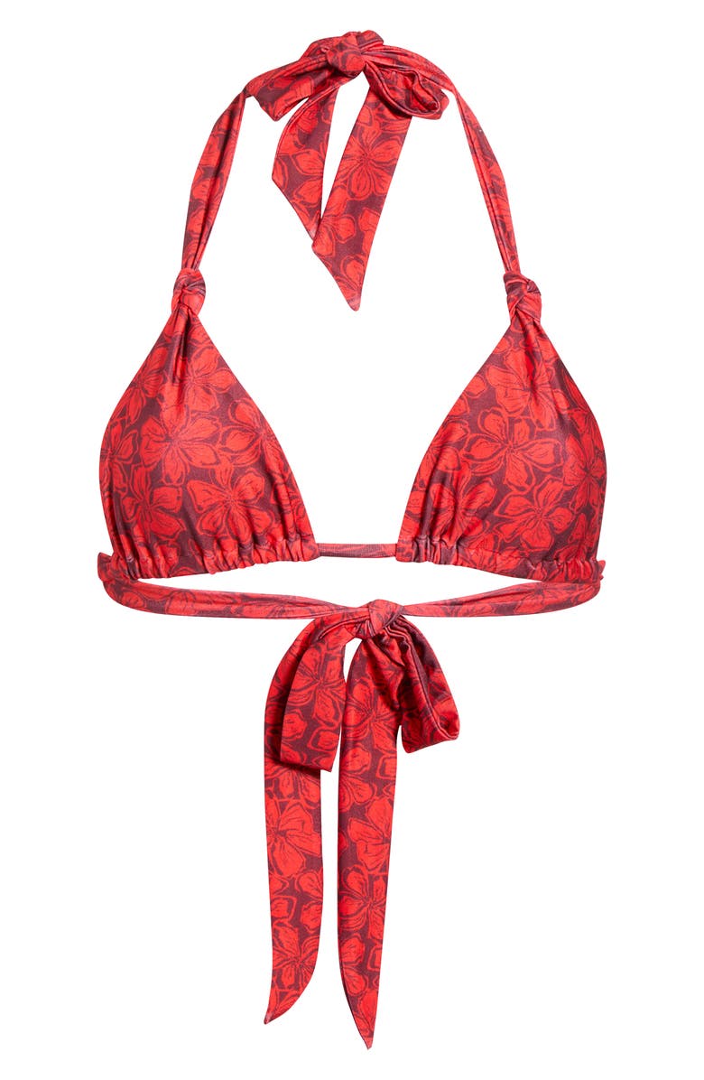 Kulani Kinis Knotted Halter Bikini Top, Alternate, color, Sassy Sangria