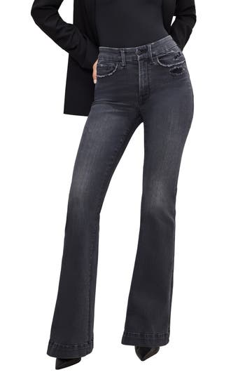 Good American Always Fits Good Legs Flare Jeans In Black