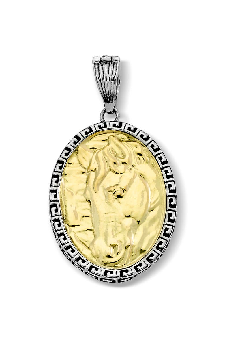 Year of the Horse 18k Gold & Sterling Silver Pendant, Main, color, SILVER AND GOLD