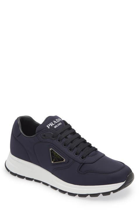 Mens grey prada trainers best sale