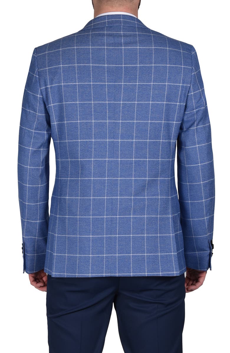 SAVILE ROW CO Blue Windowpane Notch Collar Sport Coat, Alternate, color, Blue