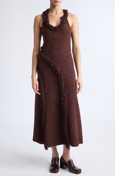 Nilo Fringe Jacquard Sweater Dress