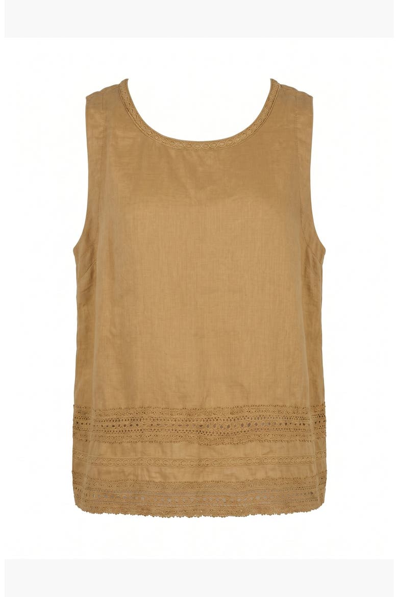 Casual Sleeveless Linen Top, Main, color, Orange