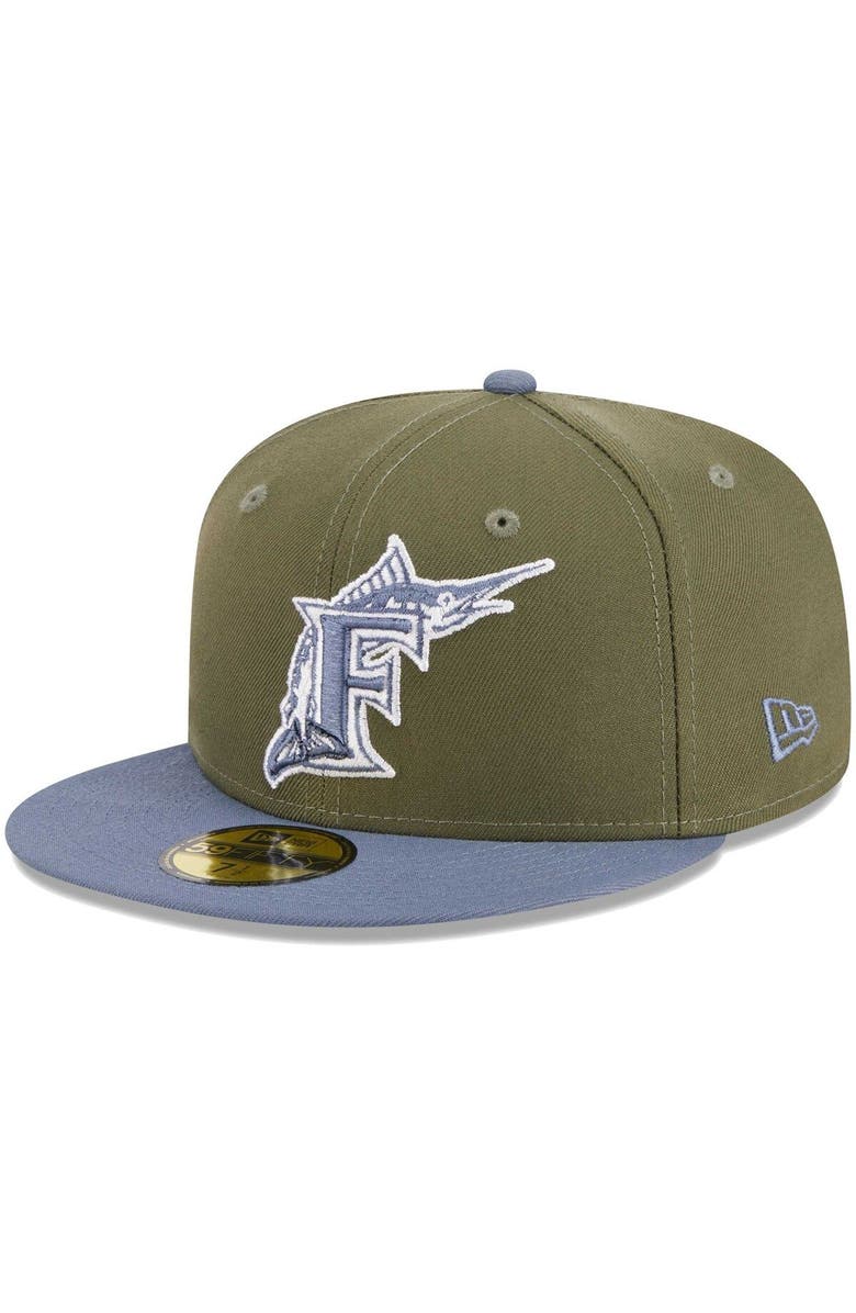New Era Men's New Era Olive/Blue Florida Marlins 59FIFTY Fitted Hat, Alternate, color, Olive