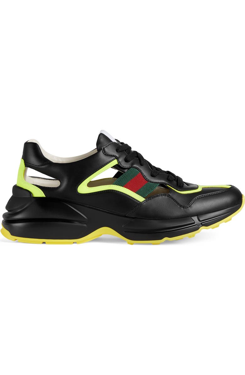 Gucci Rhyton Cutout Low Top Sneaker, Alternate, color,
