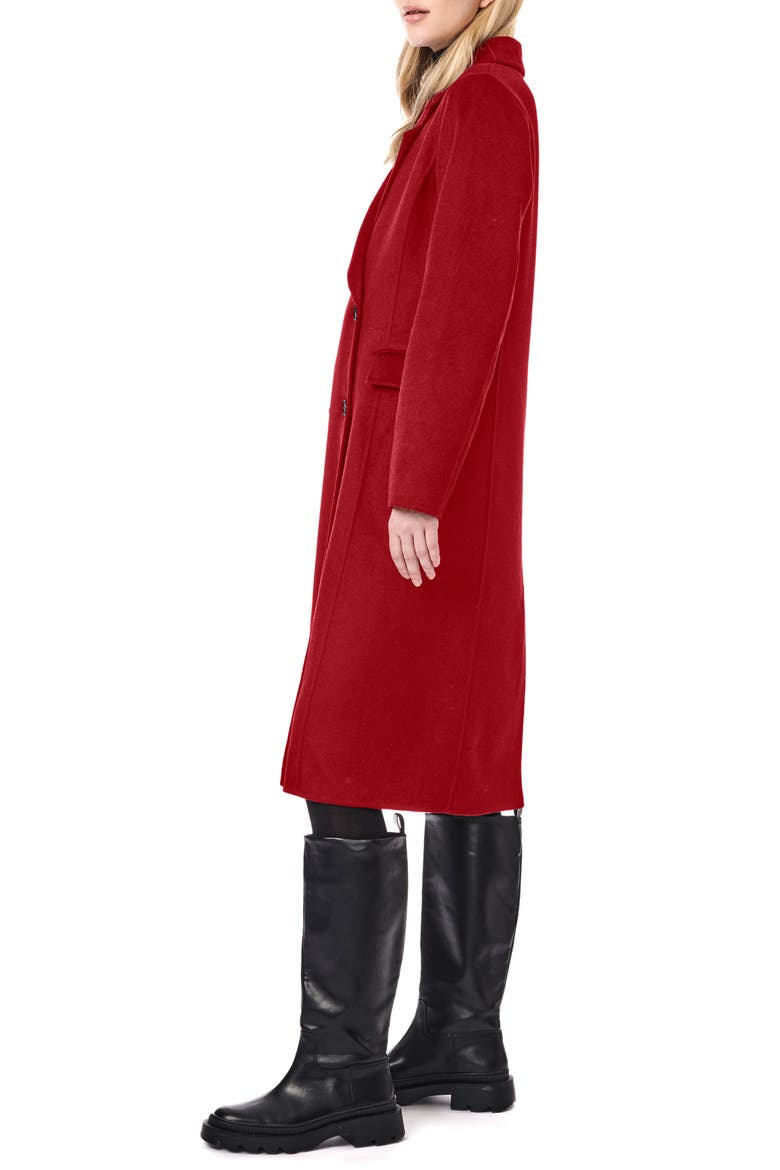 Double Breasted Coat, Alternate, color, RED CURRANT