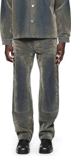 Flocked Carpenter Straight Leg Jeans