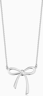 Oradina Sterling Silver Wrap Me Up Bow Pendant Necklace
