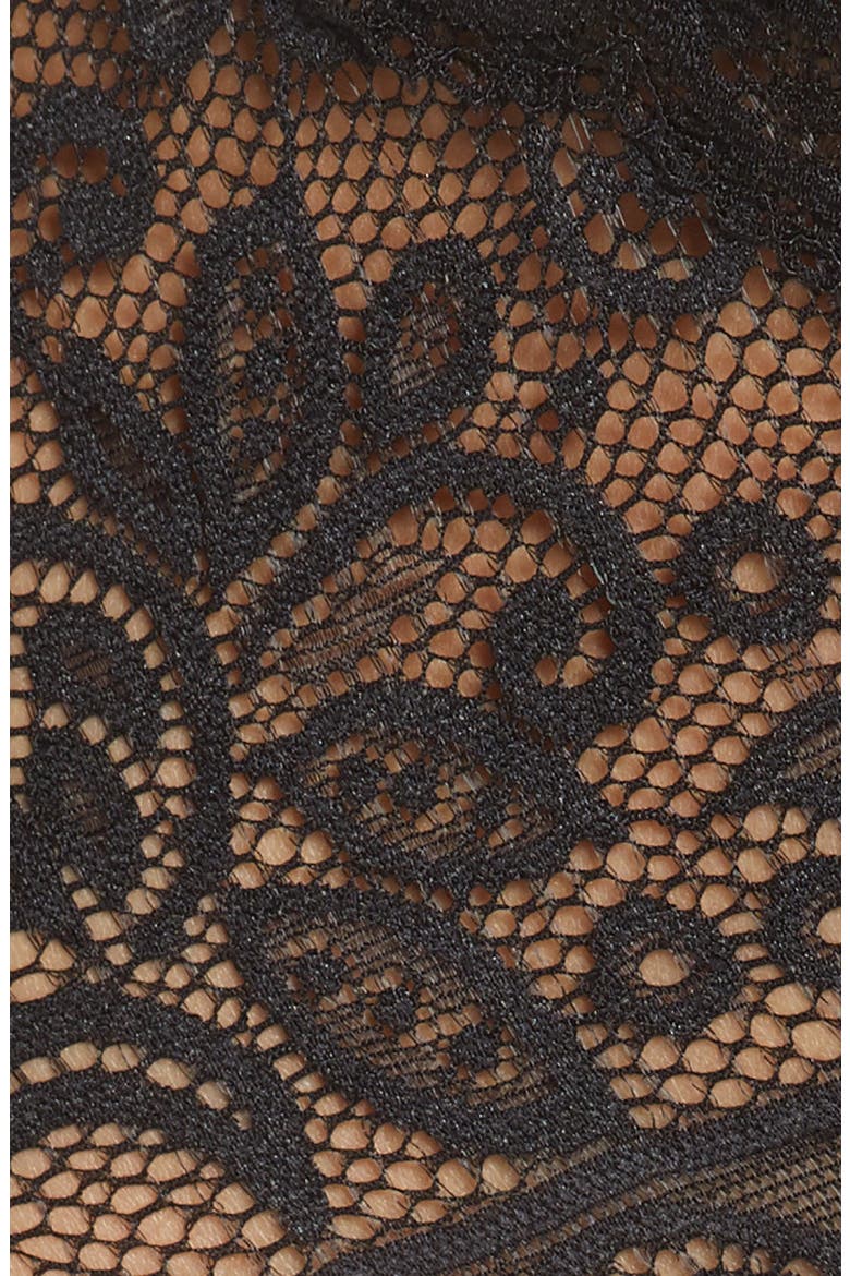 Collared Lace Teddy, Alternate, color, BLACK