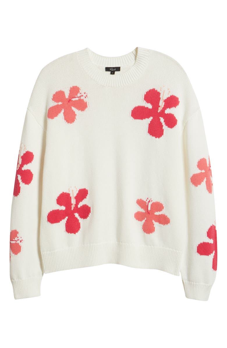 Rails Zoey Floral Intarsia Cotton Sweater, Alternate, color, Kauai