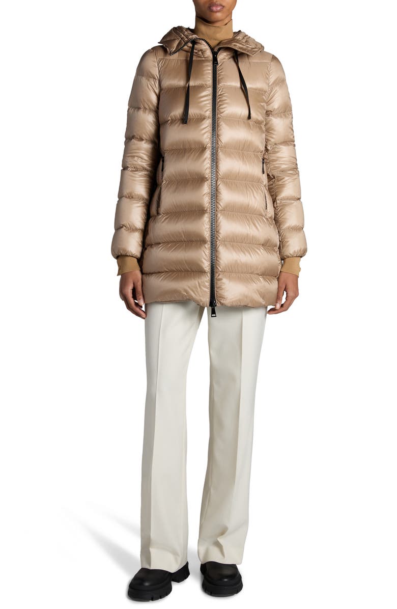 Moncler Twill Straight Leg Pants, Alternate, color, Antique White