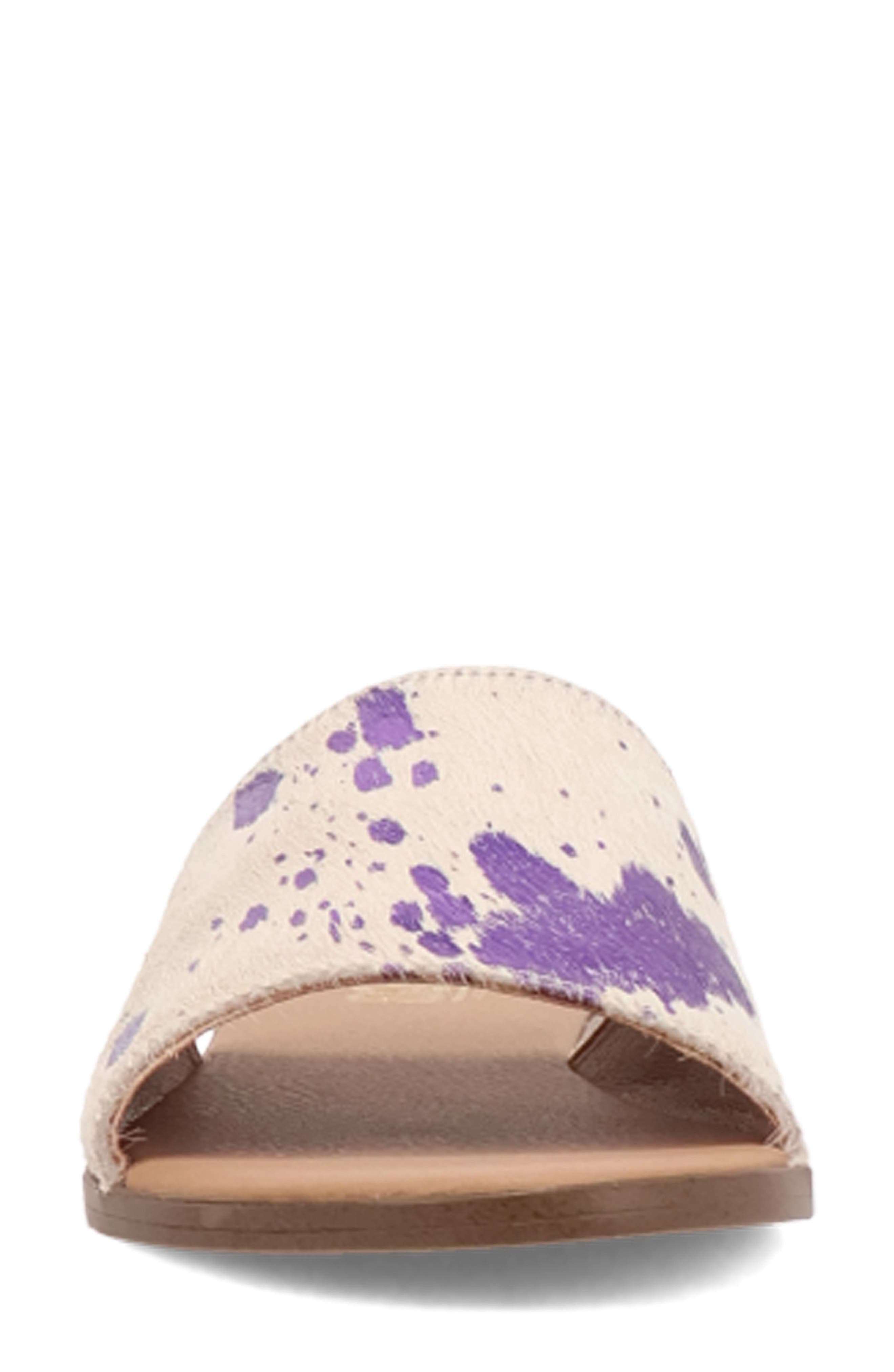 Moo Moo Genuine Calf Hair Slide Sandal, Alternate, color, FUCHSIA