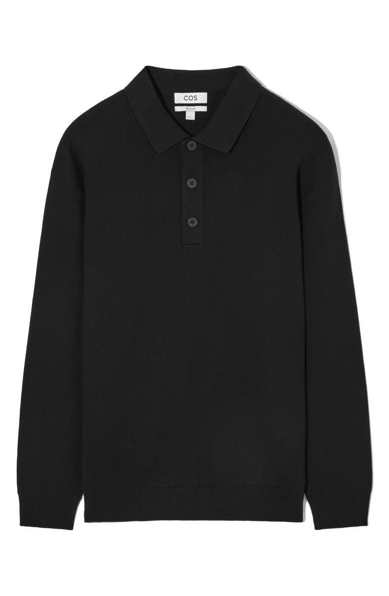 COS Organic Cotton Knit Polo Sweater, Alternate, color, 